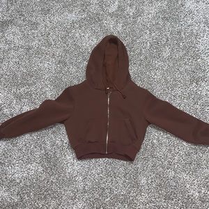 brown cropped jacket